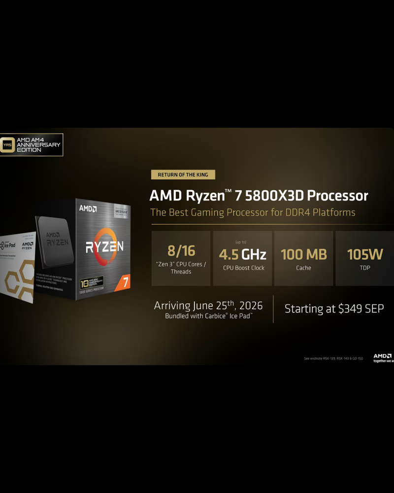 AMD brengt Ryzen 5800X3D en nieuwe 7700X3D uit