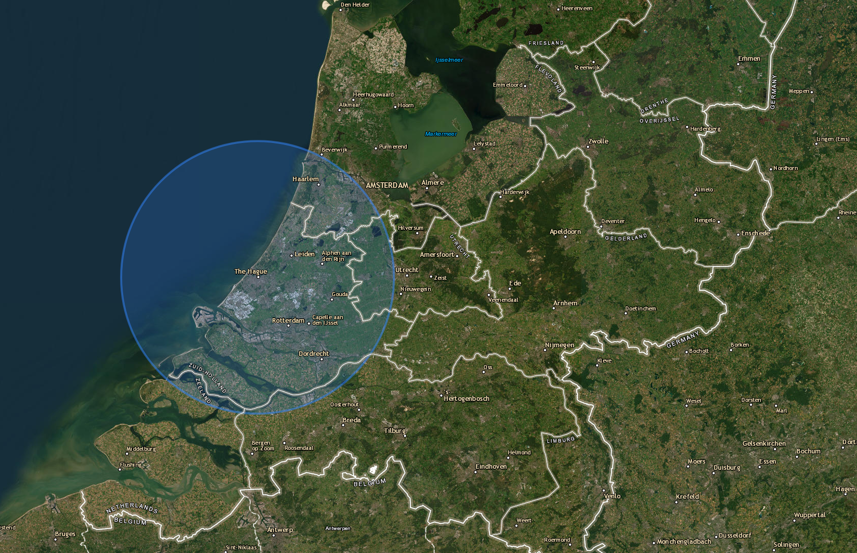 50km rondom Den Haag